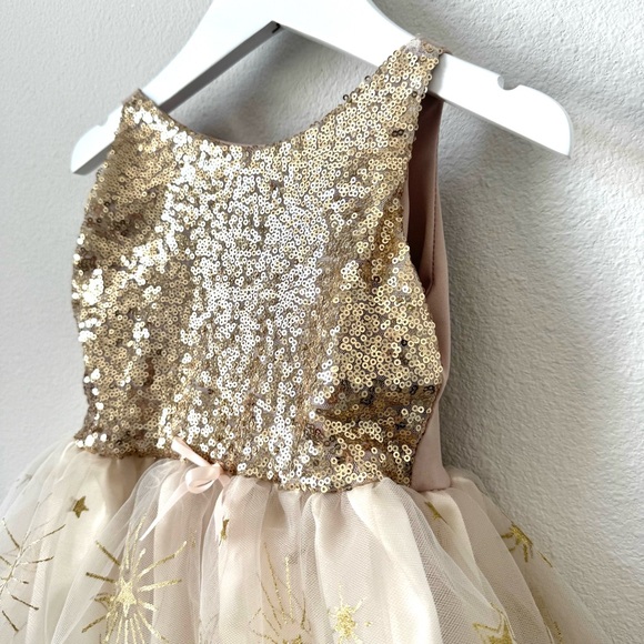 Great Pretenders Glam Party Gold Dress Size 3 4 - Picture 5 of 9